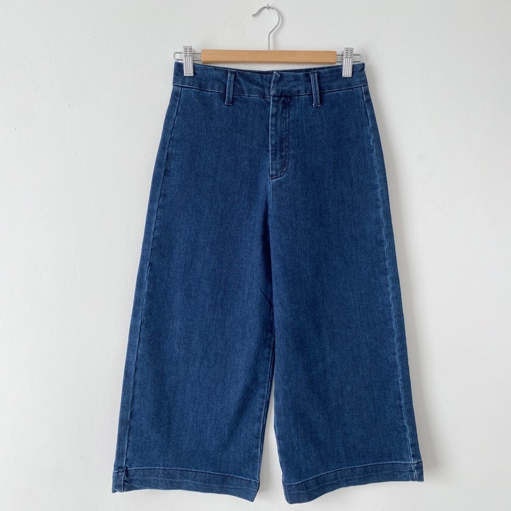 love, Fire Dark Wash Cropped Wideleg Culottes Size 3